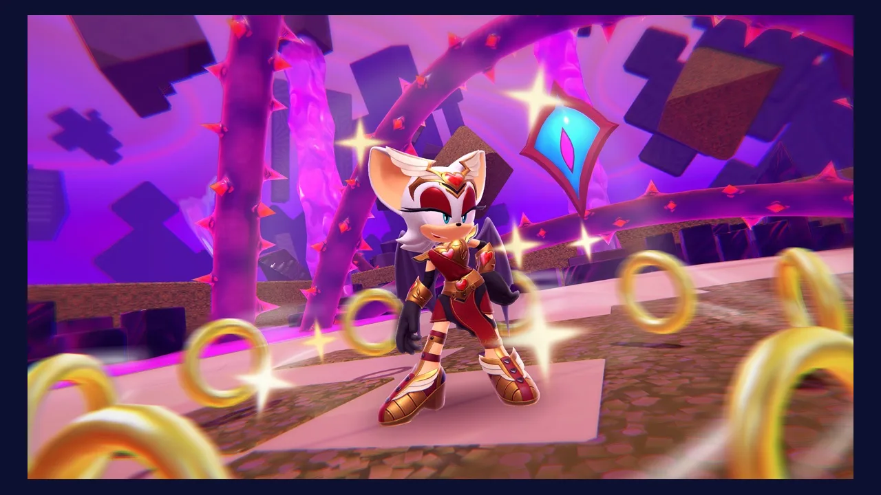 Sonic Dream Team gameplay screenshot of a hidden moonlit ledge in a dream world